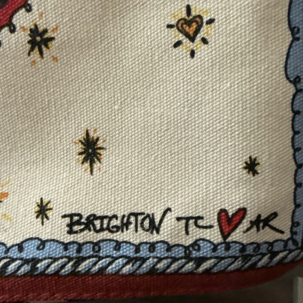 Brighton Celebrate Holiday Christmas Tote Bag  Heart & Ornaments Pre Owned